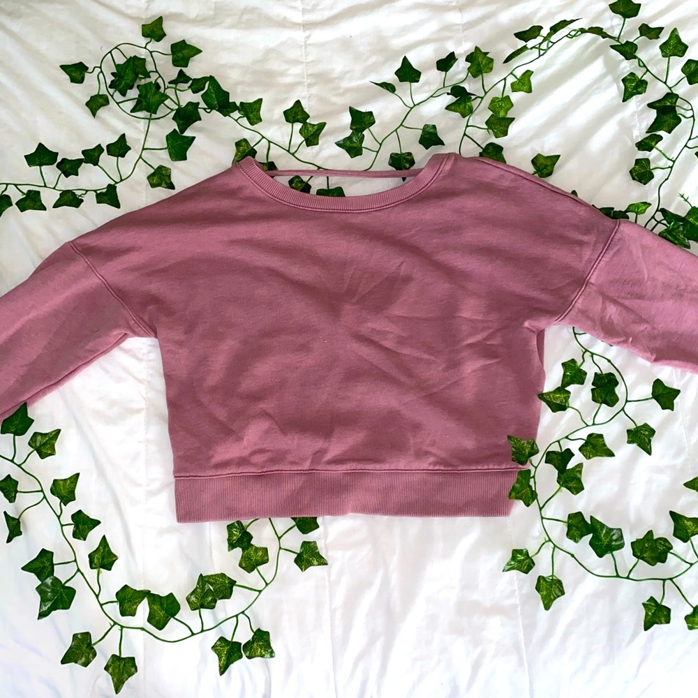 aeropostale open back crew neck crop top